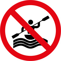 Zakaz pływania - znak informacyjny
